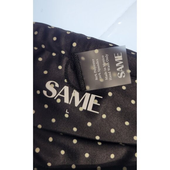 SAME Los Angeles Bottom Swim Womens Mid Rise Polka Dot Large Black/white - Picture 2 of 5